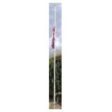 Aluminum Flagpole with Tattered Flag