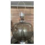 Glass Table Lamp with Metal Base and Socket