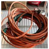 Two Coiled Electrical Extension Cords