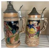 Westerwald-Style Ceramic Beer Steins