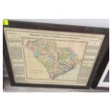 Framed Map of South Carolina, 24x19