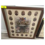 Framed Civil War Era Lithograph, 22x26 Inches