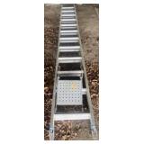 24ft Werner Aluminum Extension Ladder With Platfor