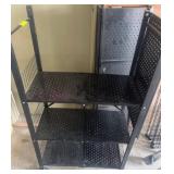 Black Metal Folding Rolling Storage Shelves