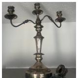 Silver-Tone Three-Arm Candelabra