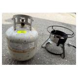 Propane Tank and Single-Burner Outdoor Stove