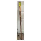 Wood Walking Stick With Carved Face Design