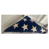 Folded American Flag With White Stars