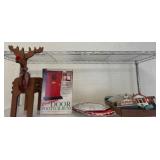 Christmas Decor Lot with Wooden Reindeer & Albums