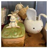 Ceramic and Fabric Bunny Figurines
