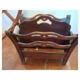 Wooden Luggage Rack and Magazine Holder Set