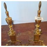 Brass Andirons with Finials