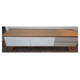 Wood and White Media Console, 71x16x21