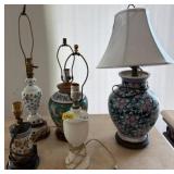 Decorative Table Lamps with Floral Designs