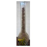 Tall Glass Vase with Seashells and Fish Motif