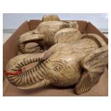 Carved Wooden Elephant Head Wall Decor