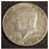 1964 Kennedy Half Dollar Silver Coin