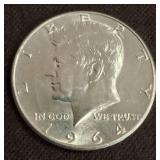 1964 Kennedy Silver Half Dollar Coin