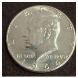 1964 Kennedy Half Dollar Silver Coin