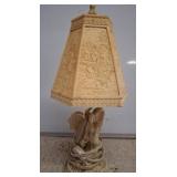 Angel-Themed Table Lamp with Relief Shade