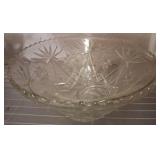 Cut Glass Bowl with Floral and Star Engraving