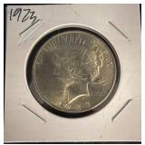 1923 Peace Silver Dollar in Holder