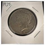 1922 Peace Silver Dollar Coin in Holder