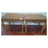 Wooden Side Tables with Carved Details