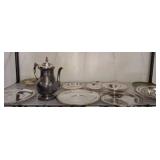 Silver-Color Serveware and Teapot