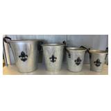 Four Galvanized Metal Buckets with Handles