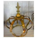 Two Metal Decorative Crown Sculptures