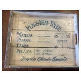 Decorative Wooden Tray With French Text Design