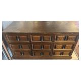 Small Wood Chest with Nine Velvet-Lined Drawers