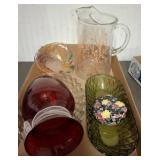 Glassware Including Pitcher and Bowls