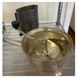 Metal Flour Sifter and Aluminum Food Mill