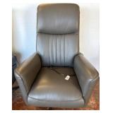 Gray Power Recliner With Metal Base