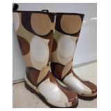 Coach Paisley Scarf Print Rain Boots, Size 10M