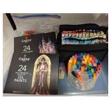 Art Supplies Lot With Oil Paints and Markers