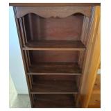Dark Wood Shelf Unit, 25x8x48 Dimensions