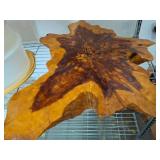 Rustic Wood Slab With Natural Grain Highlights