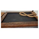 Rustic Wood-Framed Chalkboard With Rope
