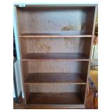 Brown Wooden Bookcase with Adjustable Shelves