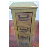 Green Wooden Cabinet With Four Drawers