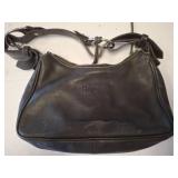 Black Leather Shoulder Bag and Small Pouch
