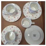 Grace Teaware Floral Cups and Saucers Set