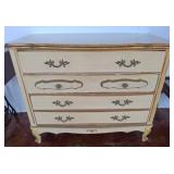 Painted Wood Four-Drawer Chest, 38x17x33