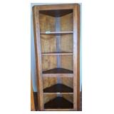 Oak Corner Shelf Unit With Four Tiers