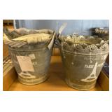 Two Decorative Metal Buckets