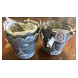 2 Lulu & Co. Metal Buckets with Eiffel Tower