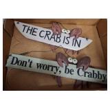 Wooden Crab-Themed Decorative Signs